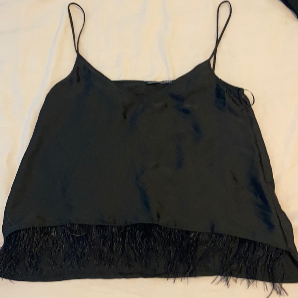 Silk black top